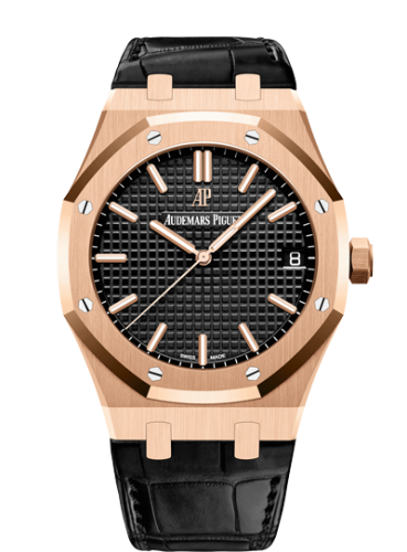 Audemars Piguet Royal Oak 15500 Pink Gold / Black / Strap 15500OR.OO.D002CR.01