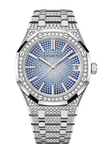 Audemars Piguet Royal Oak Selfwinding 41 White Gold - Diamond / Blue Sapphire / 50th Anniversary 15512BC.ZZ.1322BC.01