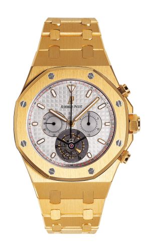 Audemars Piguet Royal Oak Tourbillon Chronograph Yellow Gold / Silver 25977BA.OO.1205BA.01