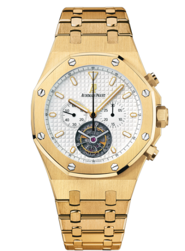Audemars Piguet Royal Oak Tourbillon Chronograph Yellow Gold / Silver 25977BA.OO.1205BA.02