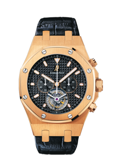 Audemars Piguet Royal Oak Tourbillon Chronograph Pink Gold / Black / Strap 25977OR.OO.D002CR.01