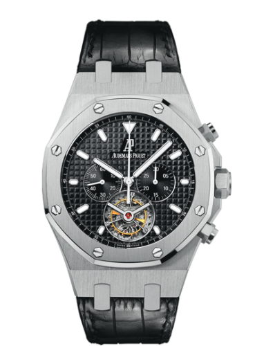 Audemars Piguet Royal Oak Tourbillon Chronograph Stainless Steel / Black / Strap 25977ST.OO.D002CR.01