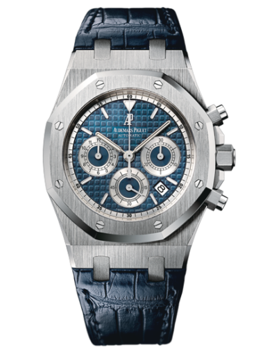 Audemars Piguet Royal Oak 26022 Chronograph White Gold / Blue / Strap 26022BC.OO.D028CR.01