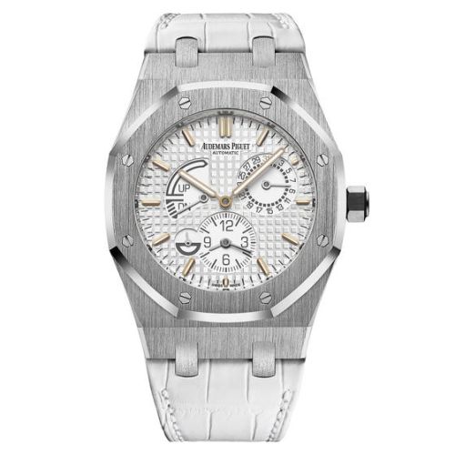 Audemars Piguet Royal Oak 26124 Dual Time Stainless Steel / White / Strap 26124ST.OO.D011CR.01