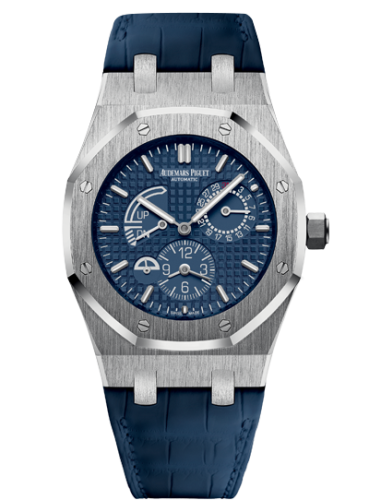 Audemars Piguet Royal Oak 26124 Dual Time Stainless Steel / Blue / Strap 26124ST.OO.D018CR.01
