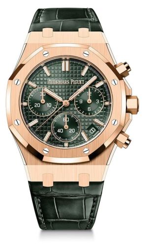 Audemars Piguet Royal Oak Chronograph 41 Pink Gold / Green / Strap / 50th Anniversary 26240OR.OO.D404CR.01