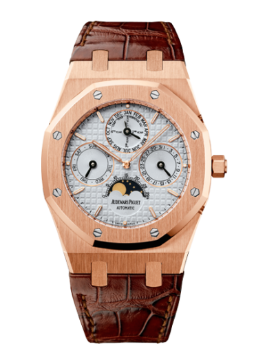 Audemars Piguet Royal Oak Perpetual Calendar Pink Gold / Silver / Strap 26252OR.OO.D092CR.02