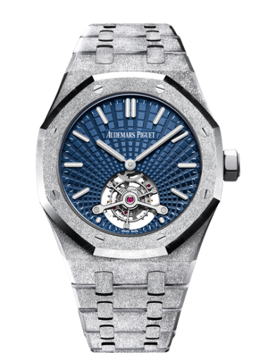 Audemars Piguet Royal Oak Ultra Thin Tourbillon Frosted White Gold / Blue 26520BC.GG.1224BC.01