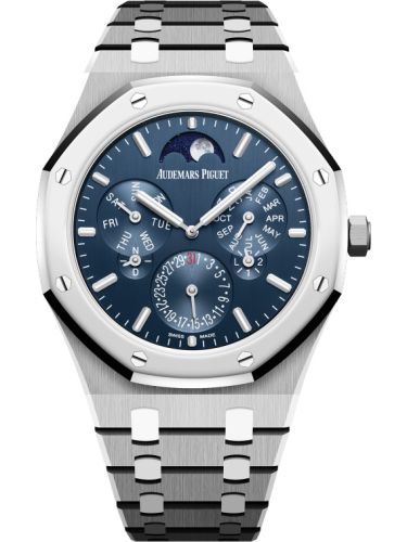 Audemars Piguet Royal Oak Perpetual Calendar Ultra Thin Titanium - Platinum / Blue / Bracelet 26586IP.OO.1240IP.01