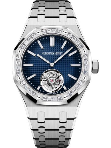 Audemars Piguet Royal Oak Extra Thin Selfwinding Flying Tourbillon RD#3 White Gold - Baguette / Smoked Blue 26660BC.ZZ.1356BC.01