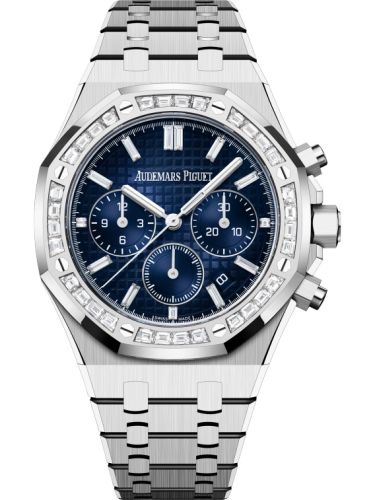 Audemars Piguet Royal Oak Chronograph 38 White Gold - Diamond / Smoked Blue 26715BC.ZZ.1356BC.01