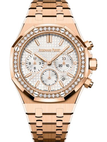 Audemars Piguet Royal Oak Chronograph 38 Pink Gold - Diamond / Silver 26715OR.ZZ.1356OR.01