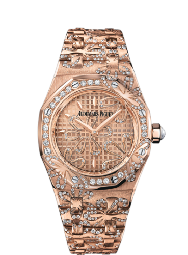 Audemars Piguet Royal Oak 67617 Pink Gold / Pink / Floral 67617OR.ZZ.1235OR.01