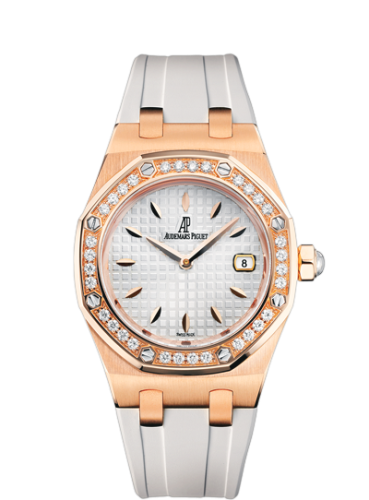 Audemars Piguet Royal Oak Quartz 67621 Pink Gold / Diamond / Silver / Rubber 67621OR.ZZ.D010CA.01