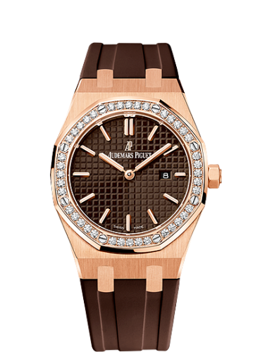 Audemars Piguet Royal Oak 67651 Quartz Pink Gold / Brown / Rubber 67651OR.ZZ.D080CA.01