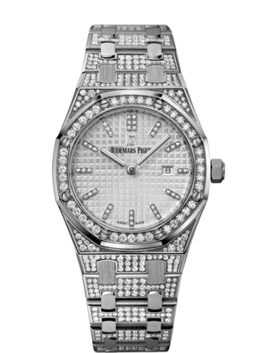 Audemars Piguet Royal Oak 33 Quartz White Gold / Diamond / Silver / Bracelet 67652BC.ZZ.1262BC.01