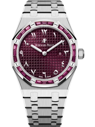 Audemars Piguet Royal Oak 67656 Quartz White Gold - Garnets / Purple - Eastern Arabic 67656BC.GR.1261BC.01
