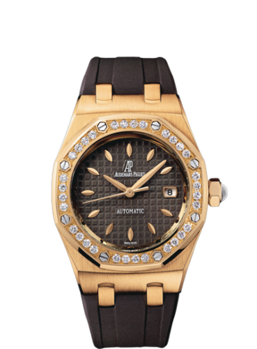 Audemars Piguet Royal Oak Selfwinding 77321 Pink Gold / Diamond / Brown / Rubber 77321OR.ZZ.D080CA.01