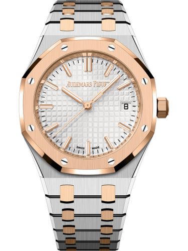 Audemars Piguet Royal Oak Selfwinding 34 Stainless Steel - Pink Gold / Silver / Bracelet / 50th Anniversary 77450SR.OO.1361SR.01