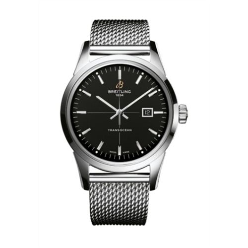 Breitling Transocean Date Stainless Steel / Black / Bracelet A1036012/BA91/154A