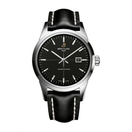 Breitling Transocean Date Stainless Steel / Black / Calf / Pin A1036012/BA91/435X/A20BA.1