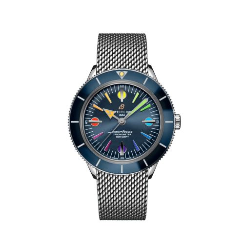 Breitling Superocean Heritage '57 Stainless Steel / Blue Rainbow / Mesh A103702A1C1A1