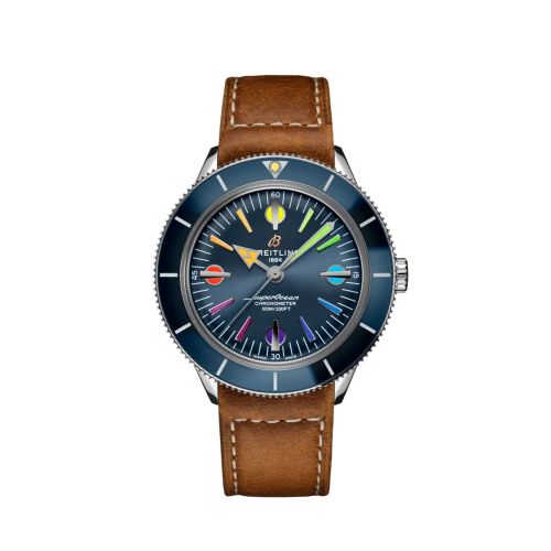 Breitling Superocean Heritage '57 Stainless Steel / Blue Rainbow / Calf / Pin A103702A1C1X1