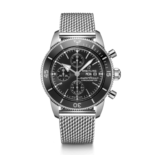 Breitling Superocean Heritage II Chronograph 44 Stainless Steel / Black / Milanese A13313121B1A1