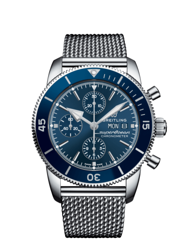 Breitling Superocean Heritage II Chronograph 44 Stainless Steel / Blue / Milanese A13313161C1A1