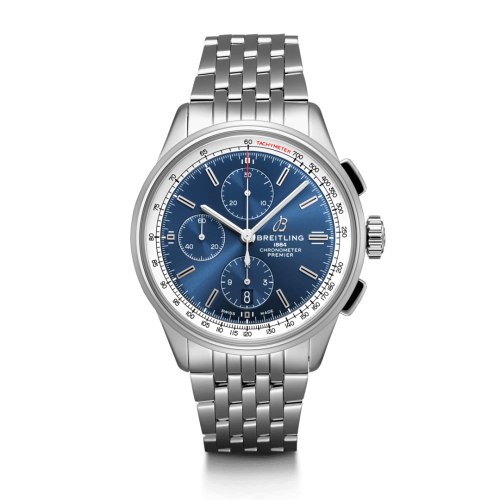Breitling Premier Chronograph 42 Stainless Steel / Black / Croco Black / Tang A13315351C1A1