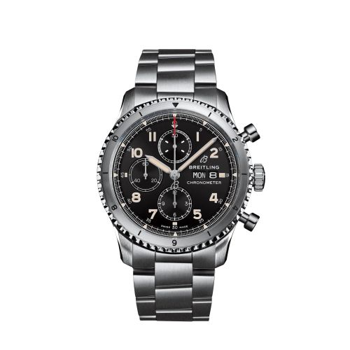Breitling Aviator 8 Chronograph 43 Stainless Steel / Black / Bracelet A13316101B1A1
