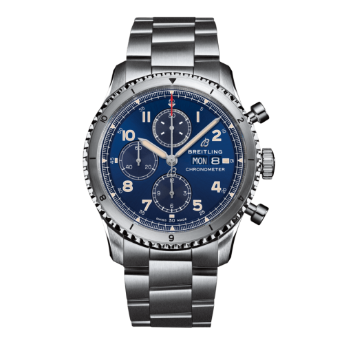 Breitling Aviator 8 Chronograph 43 Stainless Steel / Blue / Bracelet A13316101C1A1