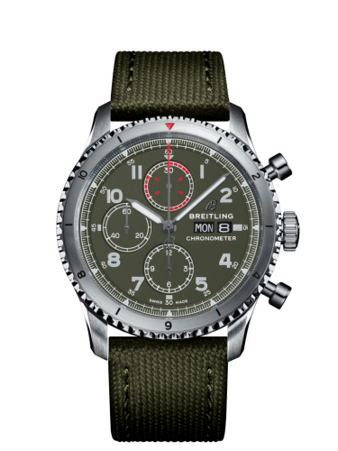 Breitling Aviator 8 Chronograph 43 Stainless Steel / Curtiss Warhawk / Canvas / Tang A133161A1L1X1