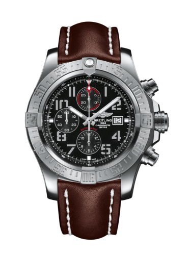 Breitling Super Avenger II Stainless Steel / Volcano Black / Calf / Pin A1337111/BC28/443X/A20BA.1
