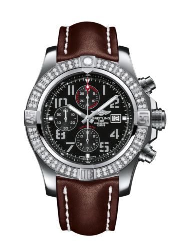 Breitling Super Avenger II Stainless Steel / Diamond / Volcano Black / Calf / Pin A1337153/BC28/443X/A20BA.1