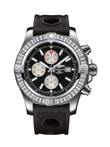 Breitling Super Avenger II Stainless Steel / Diamond / Volcano Black / Rubber / Pin A1337153/BC29/201S