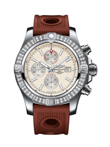 Breitling Super Avenger II Stainless Steel / Diamond / Stratus Silver / Rubber / Folding A1337153/G779/206S/A20D.2