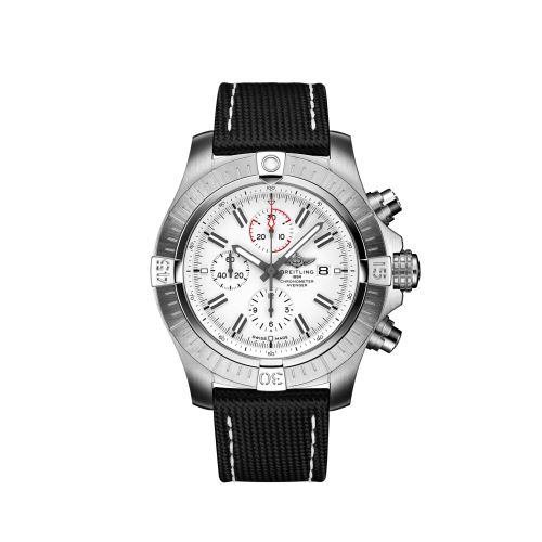 Breitling Avenger Chronograph 48 Stainless Steel / White / Calf / Pin A133751A1A1X1