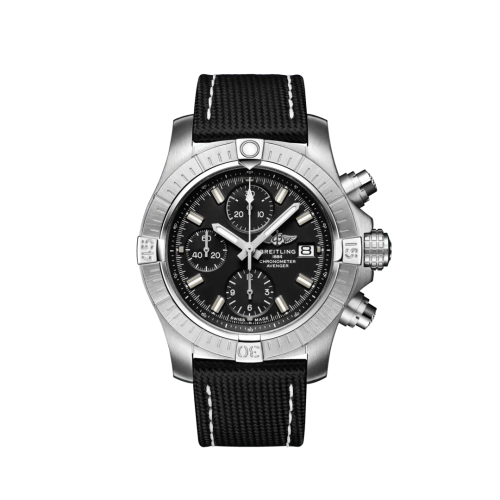 Breitling Avenger Chronograph 43 Stainless Steel / Black / Military / Pin A13385101B1X1