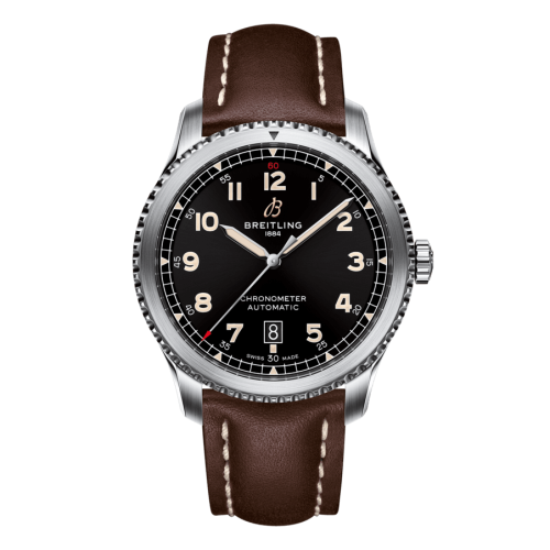 Breitling Aviator 8 Automatic 41 Stainless Steel / Black / Calf / Folding A17315101B1X4