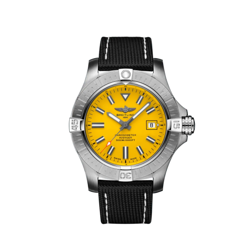Breitling Avenger Automatic 45 Seawolf Stainless Steel / Yellow / Military / Pin A17319101I1X1