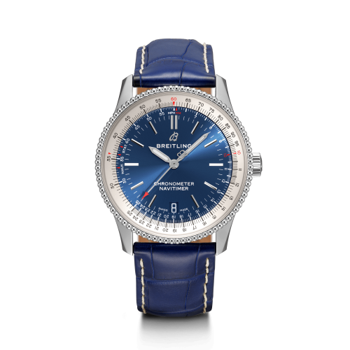 Breitling Navitimer 1 38 Automatic Stainless Steel / Blue / Croco / Folding A17325211C1P3