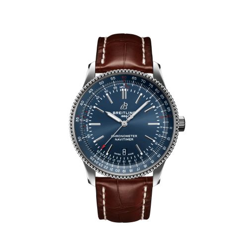 Breitling Navitimer Automatic 41 Automatic Stainless Steel / Blue / Croco / Pin A17326161C1P1