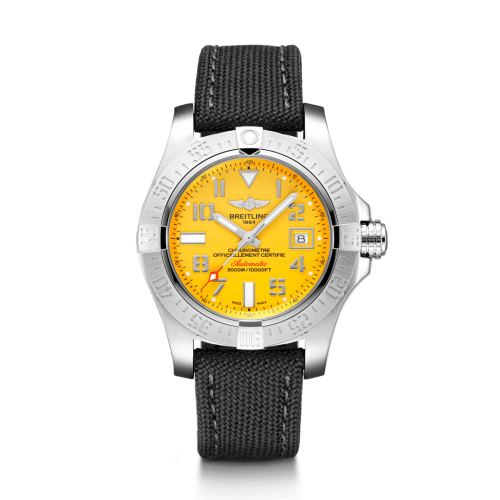 Breitling Avenger II Seawolf Stainless Steel / Cobra Yellow / Military / Pin A17331101I1W1