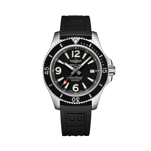 Breitling Superocean 42 Stainless Steel / Black / Rubber / Pin A17366021B1S1