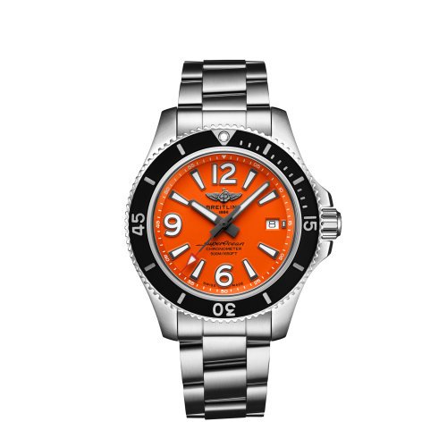 Breitling Superocean 42 Stainless Steel / Orange / Bracelet A17366D71O1A1