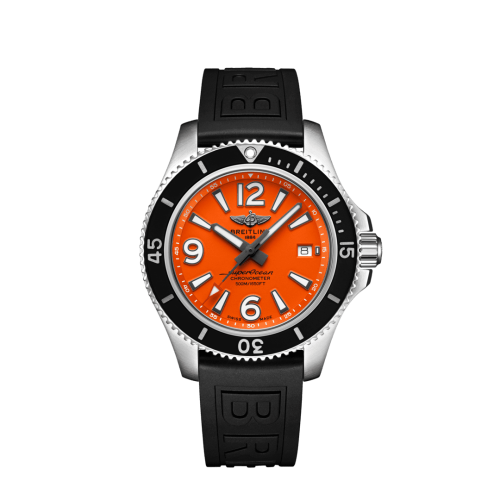 Breitling Superocean 42 Stainless Steel / Orange / Rubber / Folding A17366D71O1S2