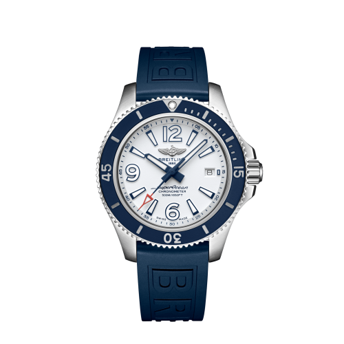 Breitling Superocean 42 Stainless Steel / White / Rubber / Pin A17366D81A1S1