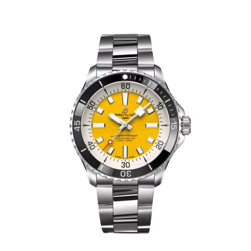 Breitling SuperOcean Automatic 42 Stainless Steel / Yellow / Bracelet A17375211I1A1
