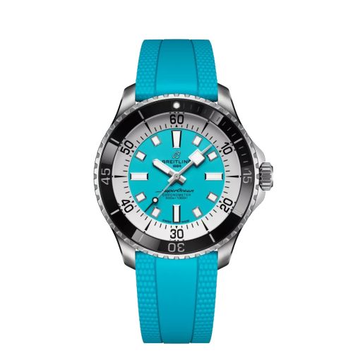Breitling SuperOcean Automatic 44 Stainless Steel / Turquoise / Rubber A17376211L2S2